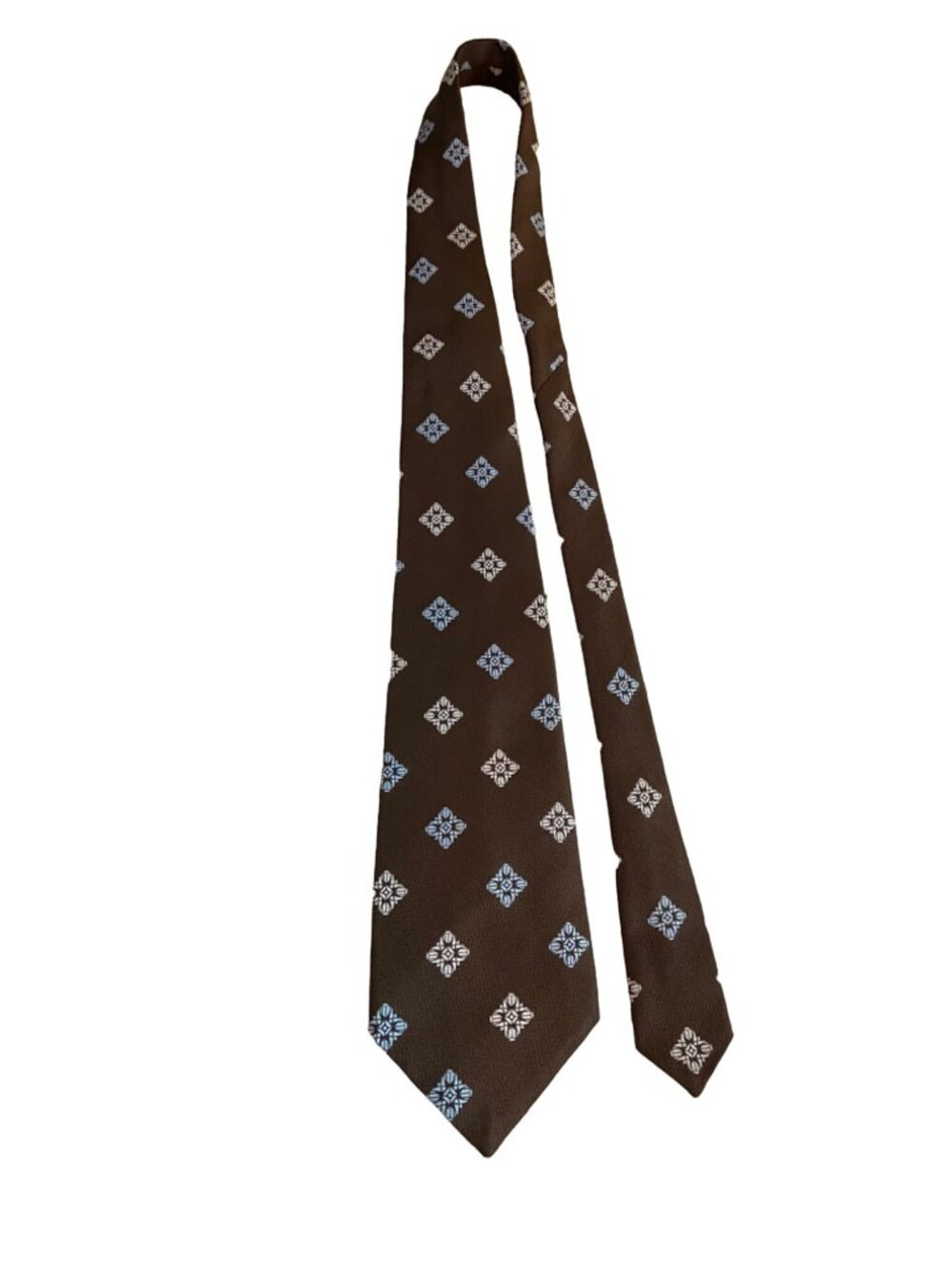The Collins Co Brown Medallion NeckTie Polyester Classic Retro Dad Gift Vintage